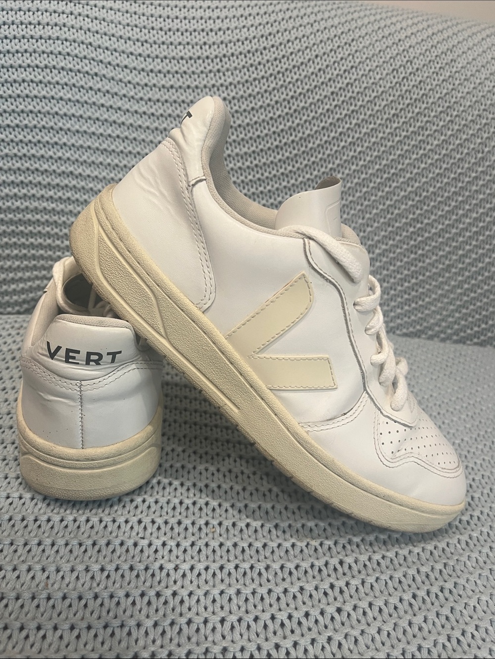 P448 Vert White Leather Sneakers size 37/8 US